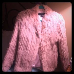 Beautiful pale pink real fur jacket.
